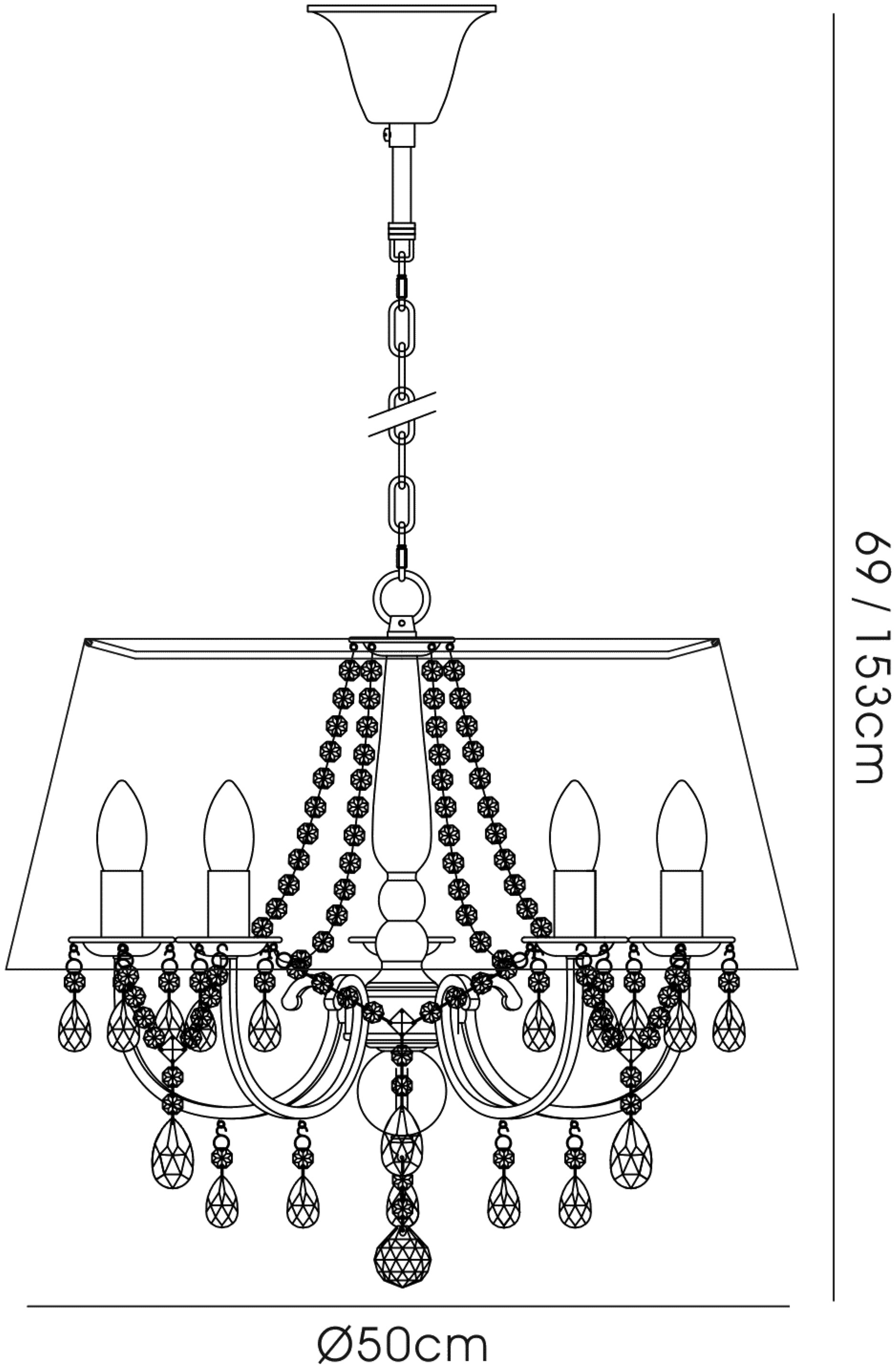 IL30045/SB  Olivia Crystal Pendant 5 Light